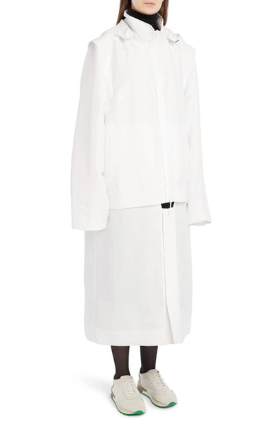 Shop The Row Milvran Convertible Linen Blend Hooded Coat In Ivory