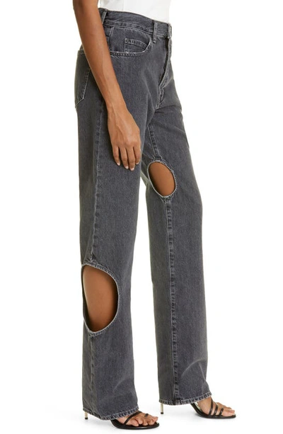 Shop Off-white Baggy Meteor Cutout Jeans In Dark Grey