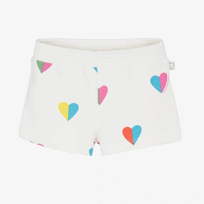 Shop Stella Mccartney Kids Girls White Cotton Heart Shorts