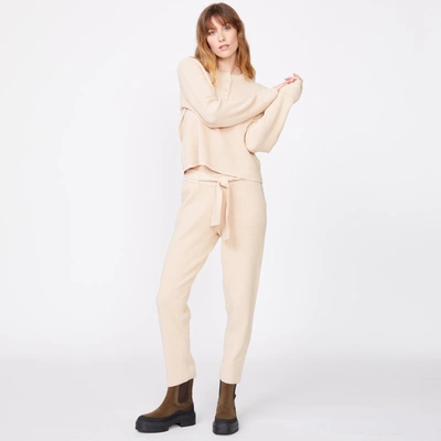 Monrow Supersoft Sweater Knit Waffle Sweats In Off White
