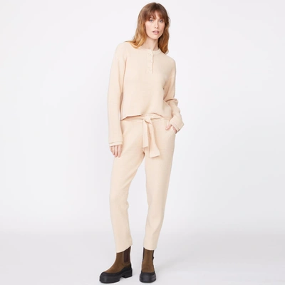 Monrow Supersoft Sweater Knit Waffle Sweats In Off White