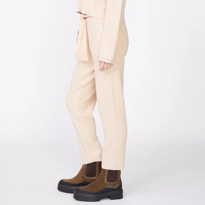 Monrow Supersoft Sweater Knit Waffle Sweats In Off White