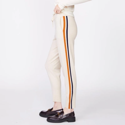 Shop Monrow Wool Cashmere Sweater Cuffed Sweats In Off White