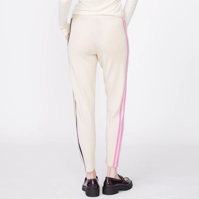 Monrow Wool Cashmere Sweater Cuffed Sweats In Off White