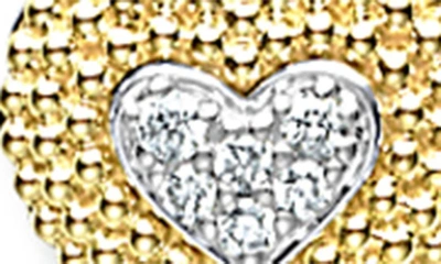 Shop Lagos Caviar Luxe Diamond Heart Pendant Necklace In Gold