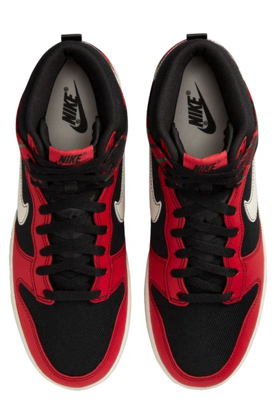 Shop Nike Dunk Hi Retro Se Basketball Sneaker In Black/ Pale Ivory/ Red
