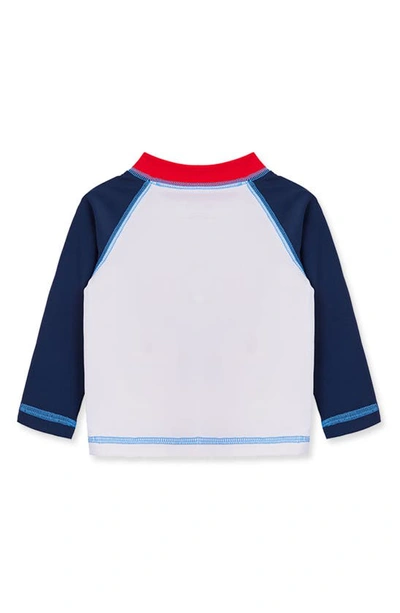 Shop Little Me Kids' Boat Long Sleeve Rashguard In White/ Blue