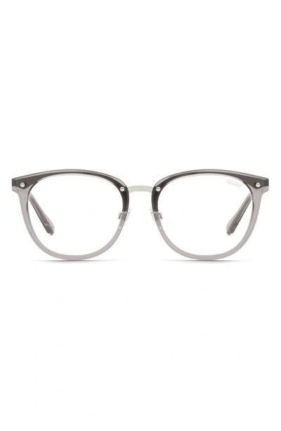 Quay Last Word 47mm Round Blue Light Blocking Reading Glasses In Grey,blue  Light | ModeSens