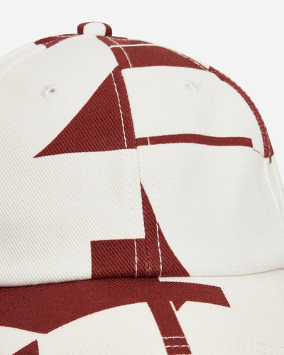 Dries Van Noten Burgundy & White Giles Cap In Red