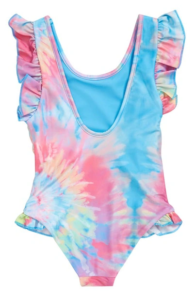 Boardies Kids' Ruffles Tie-dye One-piece Swimsuit In Multi
