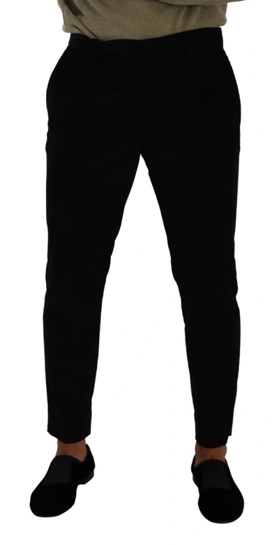 Shop Dolce & Gabbana Black Cotton Corduroy Skinny Trouser Men's Pants