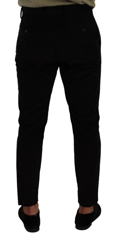 Shop Dolce & Gabbana Black Cotton Corduroy Skinny Trouser Men's Pants