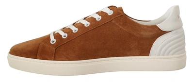 Shop Dolce & Gabbana Brown Suede Leather Low Tops Sneakers Men's Shoes