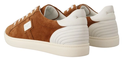 Shop Dolce & Gabbana Brown Suede Leather Low Tops Sneakers Men's Shoes