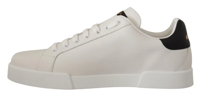 Shop Dolce & Gabbana White Leather #dgfamily Casual Sneakers Men's Shoes
