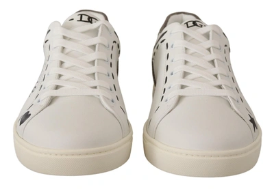 Shop Dolce & Gabbana White Leather Gray Love Casual Sneakers Men's Shoes