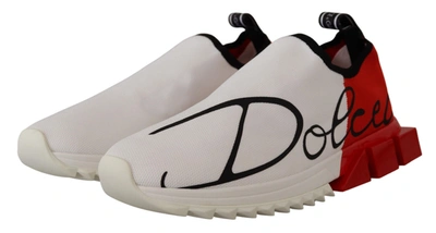 Shop Dolce & Gabbana White Red Sorrento Sandals Men's Sneakers