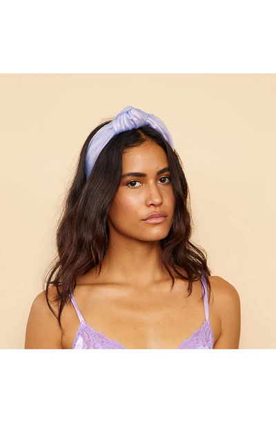 Shop Eugenia Kim Karyn Knotted Satin Headband In Lavender