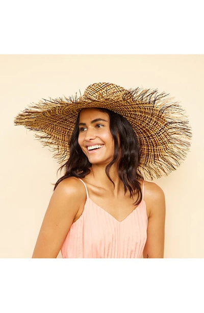 Eugenia Kim Valentina Wide Brim Straw Sun Hat In Brown/ Multi