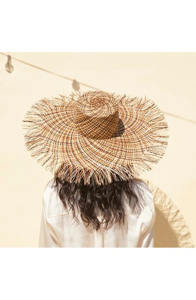Eugenia Kim Valentina Wide Brim Straw Sun Hat In Brown/ Multi