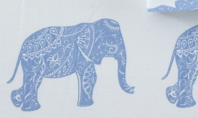 Melange Grey Twin 400 Thread Count Cotton Elephants Duvet 2-piece Set In Light Blue