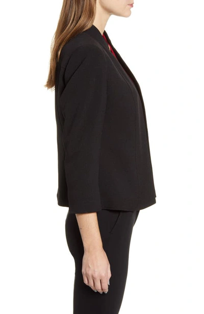 Shop Anne Klein Crepe Open Front Jacket In Anne Blk