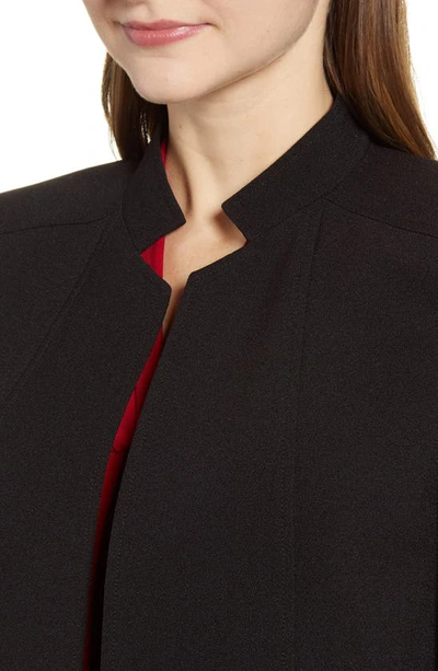 Anne Klein Crepe Open Front Jacket In Anne Blk