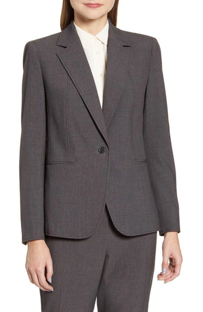 Shop Anne Klein Mélange Jacket In Zinc/ Anne Blk