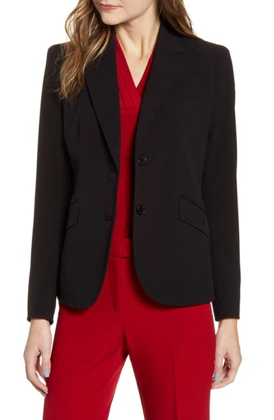 Shop Anne Klein Two-button Stretch Blazer In Anne Blk