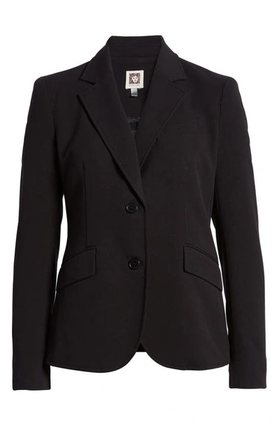 Shop Anne Klein Two-button Stretch Blazer In Anne Blk