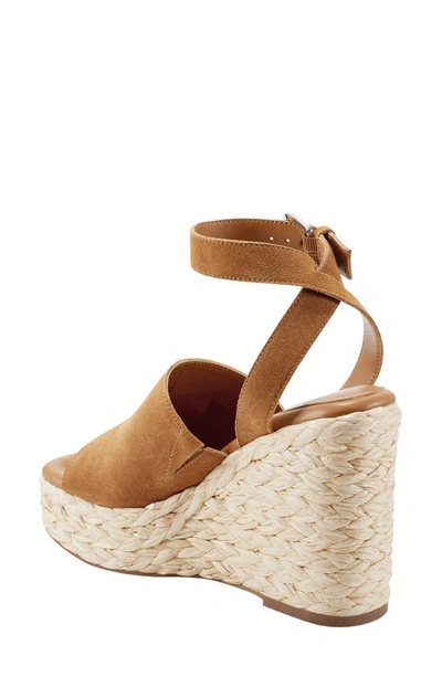 Shop Marc Fisher Ltd Nelly Ankle Strap Wedge Sandal In Medium Natural 104