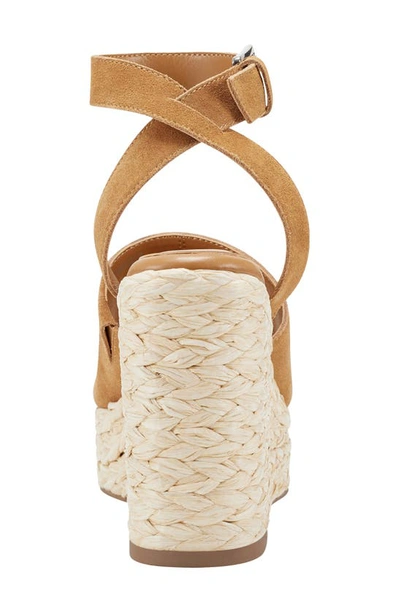 Shop Marc Fisher Ltd Nelly Ankle Strap Wedge Sandal In Medium Natural 104