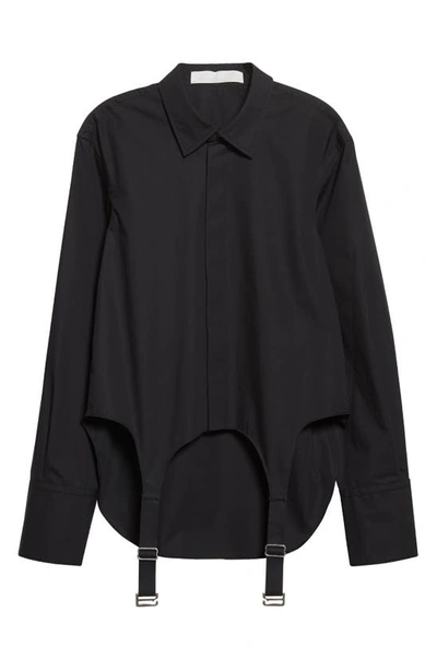 Shop Dion Lee Gender Inclusive Garter Tape Organic Cotton Button-up Shirt In Black