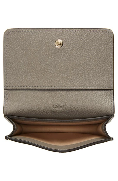 Shop Chloé Alphabet Leather Card Case In Cashmere Grey