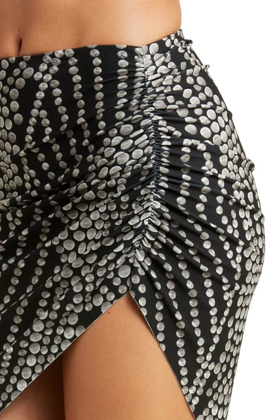 Shop Norma Kamali Asymmetric Knit Miniskirt In Studs