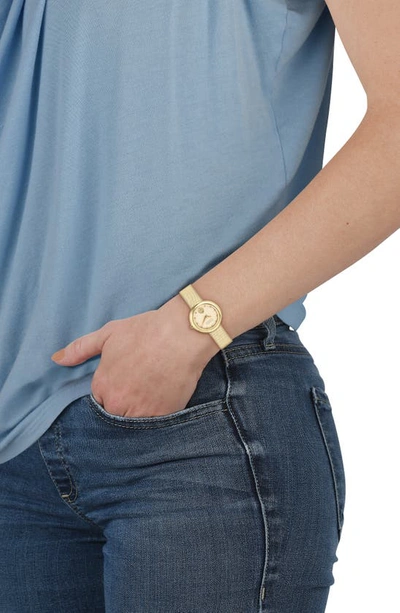 Shop Versus Versace Lea Mesh Strap Watch, 35mm In Yellow Gold