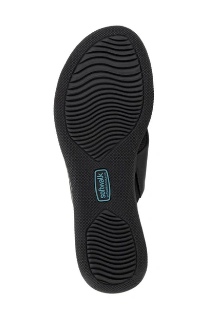 Shop Softwalk ® Tillman 5.0 Leather Cross Strap Slide Sandal In Black