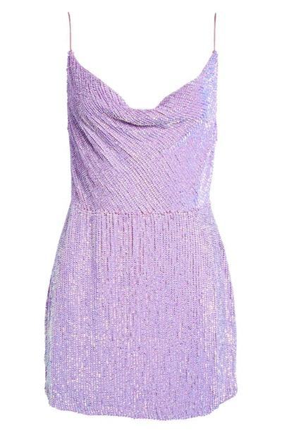 Shop Retroféte Jill Sequin Minidress In Iridescent Lavender