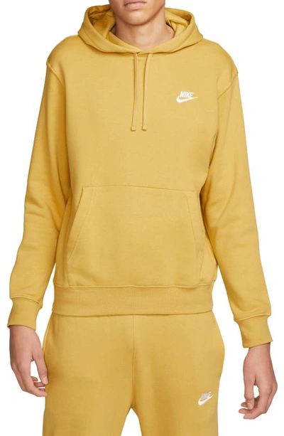 Shop Nike Sportswear Club Hoodie In Wheat Gold/ Wheat Gold/ White