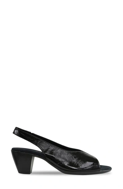 Shop Munro Rochelle Slingback Sandal In Black Crinkle Patent