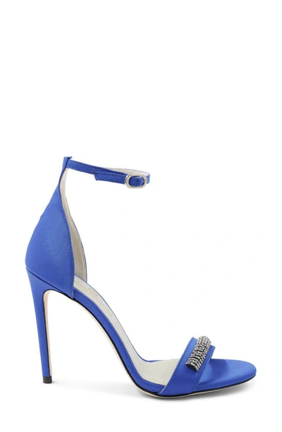 Shop Bruno Magli Estelle Ankle Strap Sandal In Blue Satin