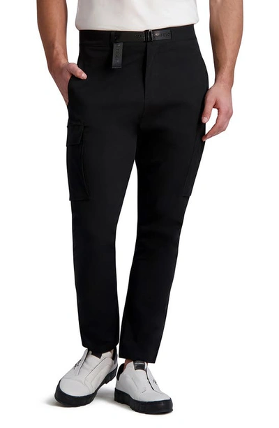 Shop Karl Lagerfeld Stretch Cargo Pants In Black