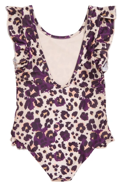 Boardies Kids' Ruffles Cheetah Print One-piece Swimsuit In Multi