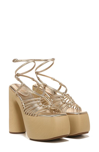 Shop Sam Edelman Gia Platform Strappy Sandal In Gold Leaf