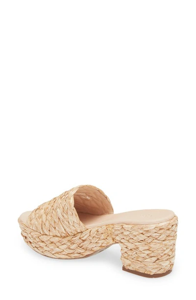 Chocolat Blu Raffia Platform Slide Sandal In Natural Raffia