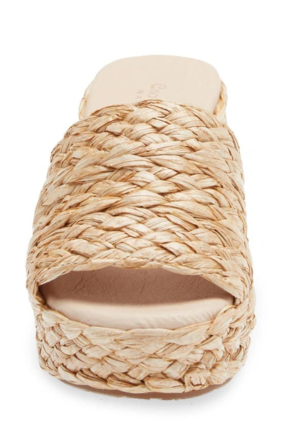 Chocolat Blu Raffia Platform Slide Sandal In Natural Raffia