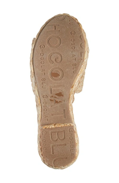 Chocolat Blu Raffia Platform Slide Sandal In Natural Raffia