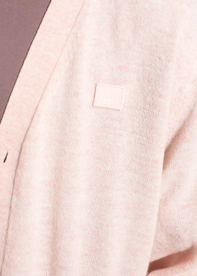 Shop Acne Studios Pink Wool Knit Cardigan In Faded Pink Melange