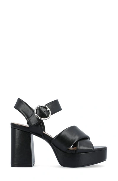 Journee Collection Akeely Block Heel Platform Sandal In Black
