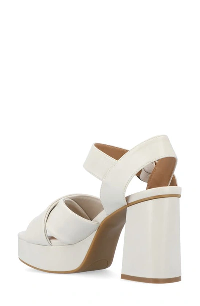 Journee Collection Akeely Block Heel Platform Sandal In Bone